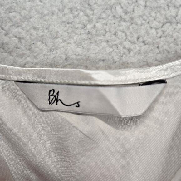 BHS Satin Nightgown Lingerie Chemise S Slip Sheer 80s 90s Vtg Nightie White - Picture 3 of 9